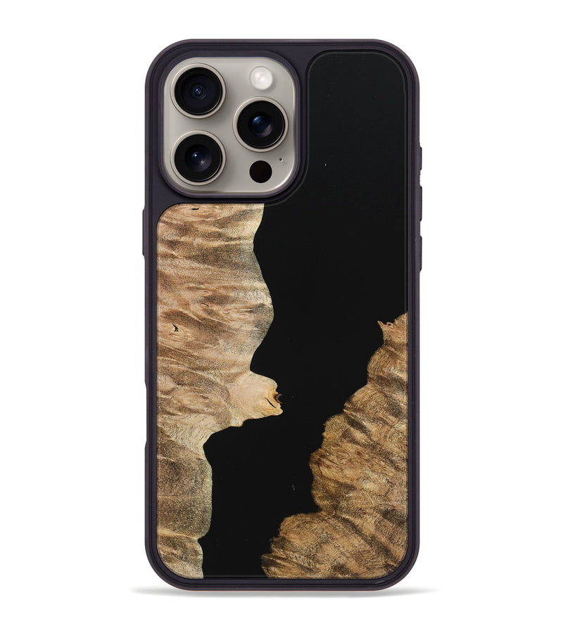 iPhone 16 Pro Max Wood+Resin Phone Case - Talan (Pure Black, 723166)