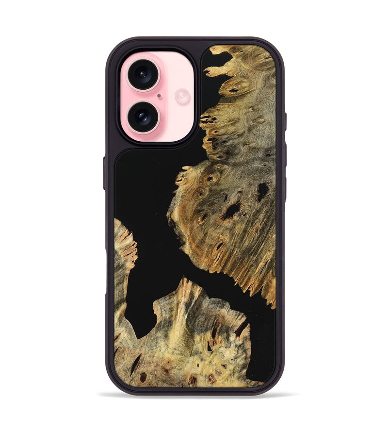 iPhone 16 Wood+Resin Phone Case - Kimberly (Pure Black, 723167)