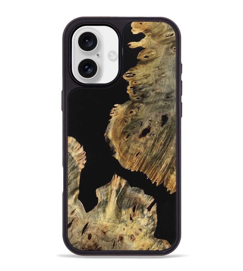 iPhone 16 Plus Wood+Resin Phone Case - Kimberly (Pure Black, 723167)