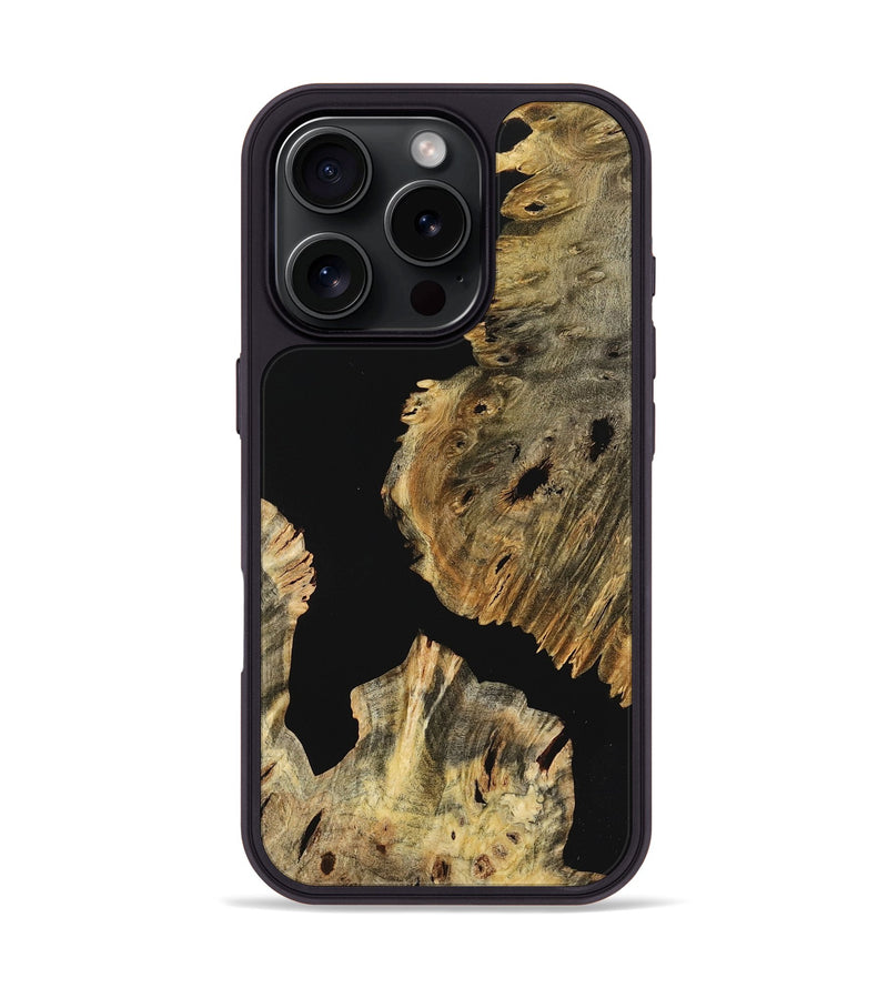 iPhone 16 Pro Wood+Resin Phone Case - Kimberly (Pure Black, 723167)