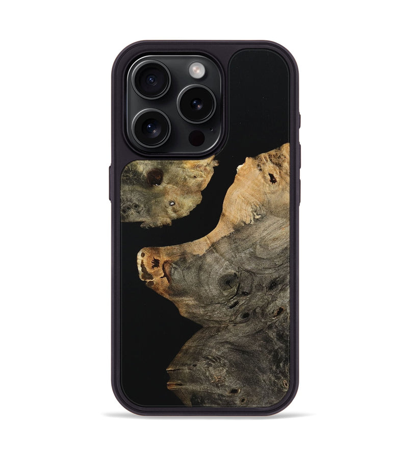 iPhone 15 Pro Wood+Resin Phone Case - Lawrence (Pure Black, 723168)