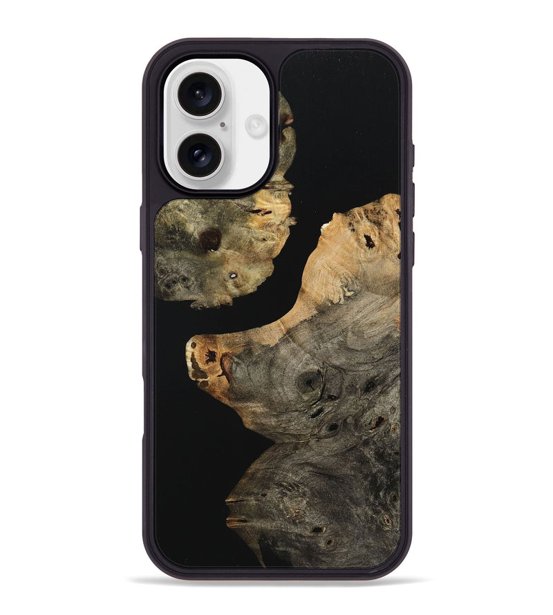 iPhone 16 Plus Wood+Resin Phone Case - Lawrence (Pure Black, 723168)