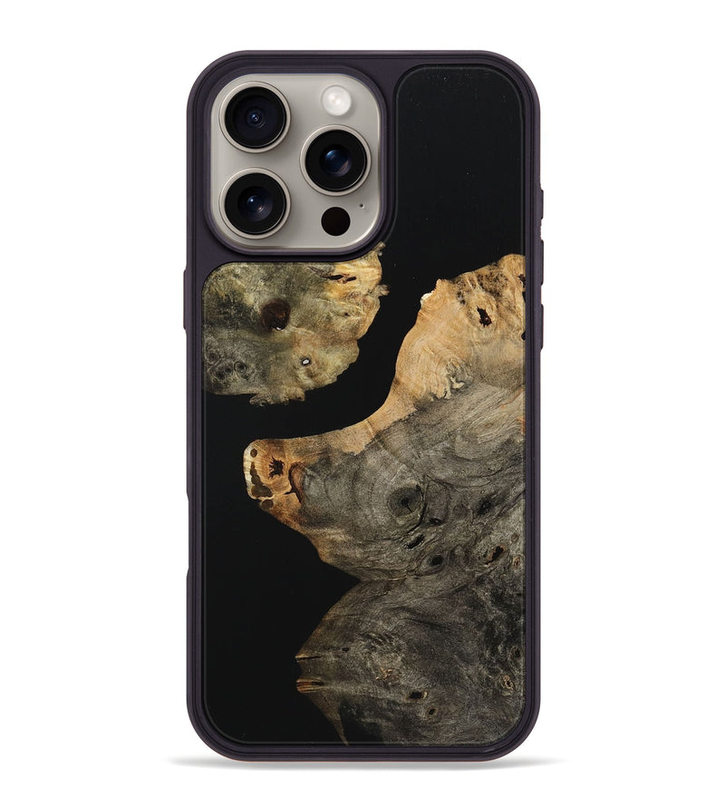 iPhone 16 Pro Max Wood+Resin Phone Case - Lawrence (Pure Black, 723168)