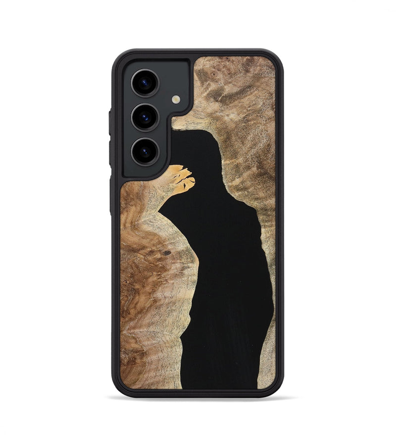 Galaxy S24 Wood+Resin Phone Case - Alayna (Pure Black, 723169)