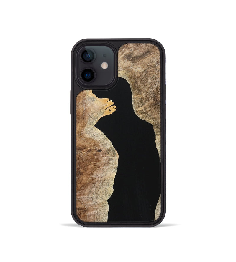 iPhone 12 mini Wood+Resin Phone Case - Alayna (Pure Black, 723169)