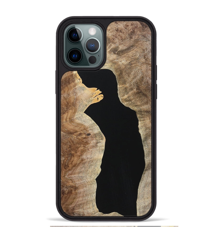 iPhone 12 Pro Max Wood+Resin Phone Case - Alayna (Pure Black, 723169)