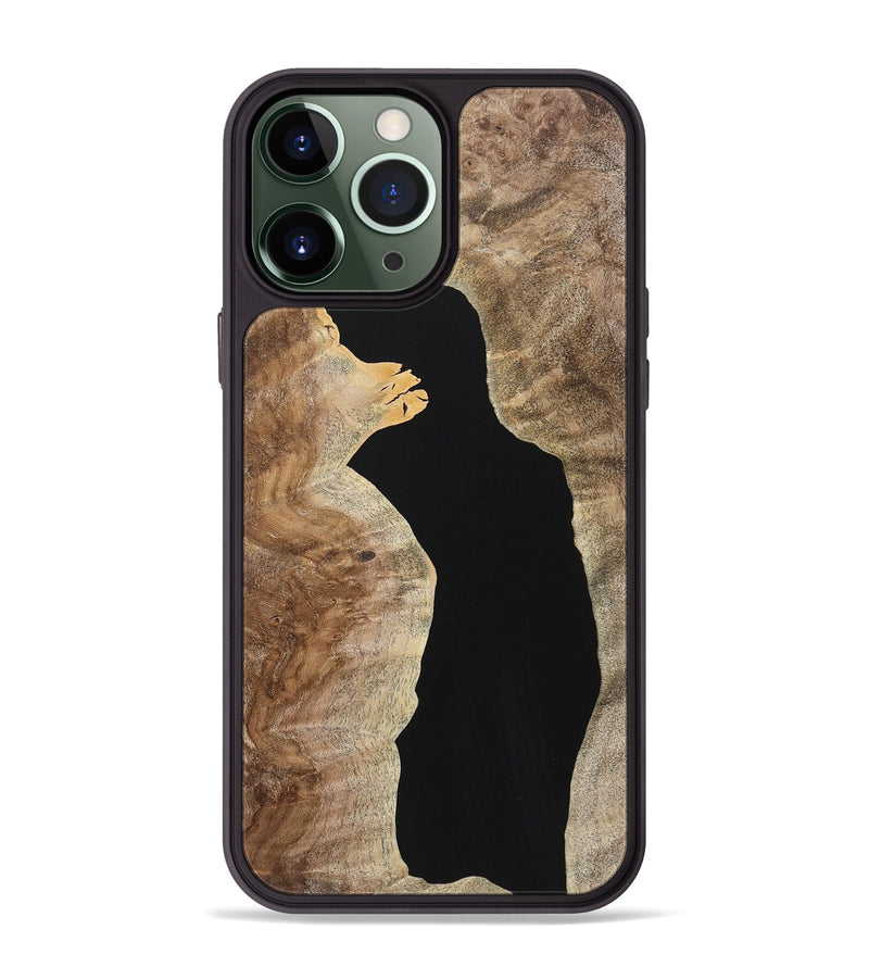 iPhone 13 Pro Max Wood+Resin Phone Case - Alayna (Pure Black, 723169)