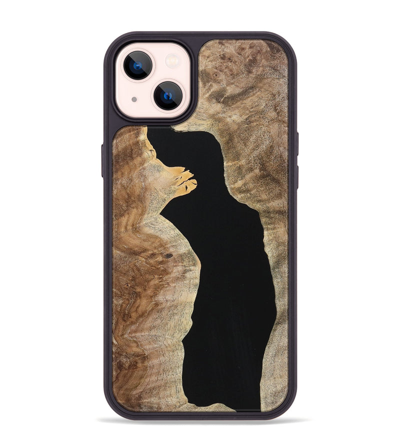 iPhone 14 Plus Wood+Resin Phone Case - Alayna (Pure Black, 723169)