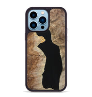 iPhone 14 Pro Max Wood+Resin Phone Case - Alayna (Pure Black, 723169)