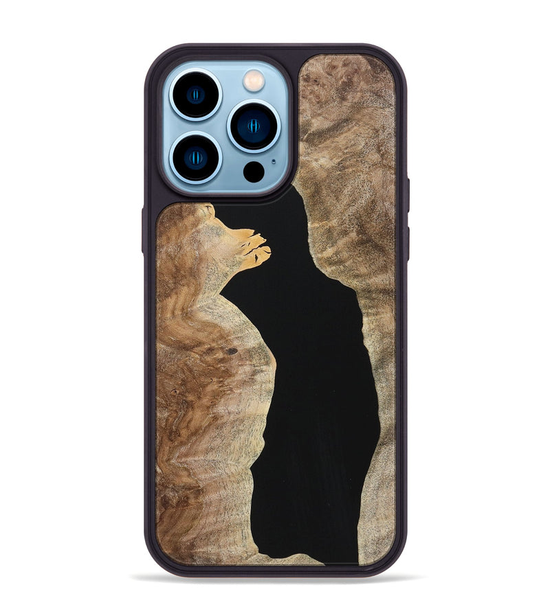 iPhone 14 Pro Max Wood+Resin Phone Case - Alayna (Pure Black, 723169)