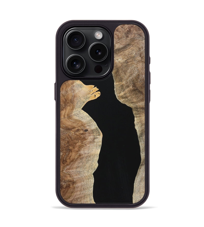 iPhone 15 Pro Wood+Resin Phone Case - Alayna (Pure Black, 723169)