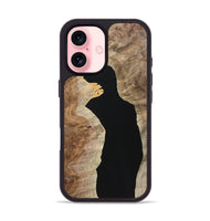 iPhone 16 Wood+Resin Phone Case - Alayna (Pure Black, 723169)