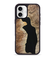 iPhone 16 Plus Wood+Resin Phone Case - Alayna (Pure Black, 723169)