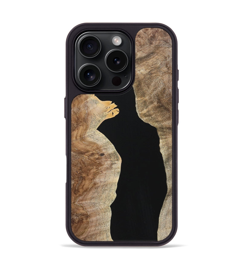 iPhone 16 Pro Wood+Resin Phone Case - Alayna (Pure Black, 723169)