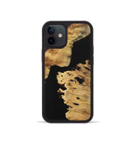 iPhone 12 mini Wood+Resin Phone Case - Annie (Pure Black, 723172)