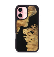 iPhone 16 Wood+Resin Phone Case - Annie (Pure Black, 723172)