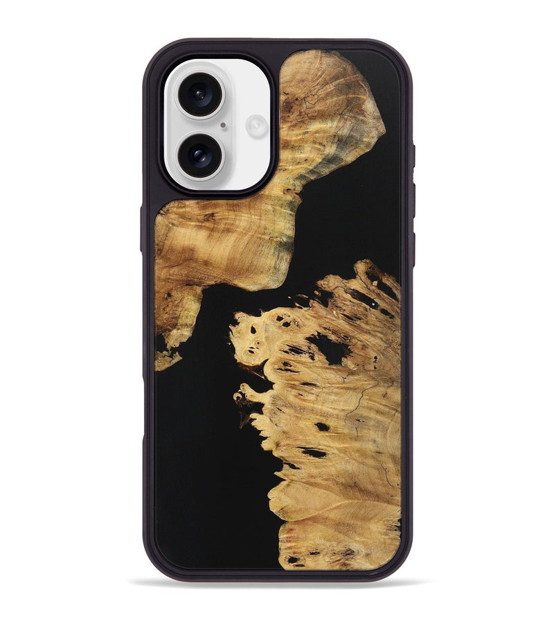 iPhone 16 Plus Wood+Resin Phone Case - Annie (Pure Black, 723172)