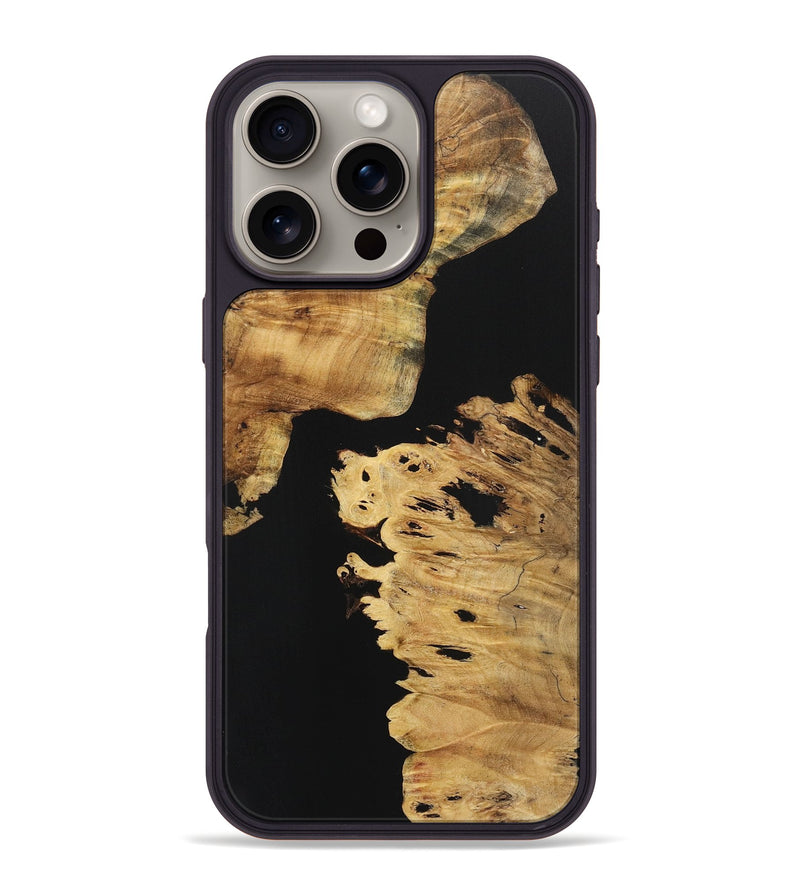 iPhone 16 Pro Max Wood+Resin Phone Case - Annie (Pure Black, 723172)