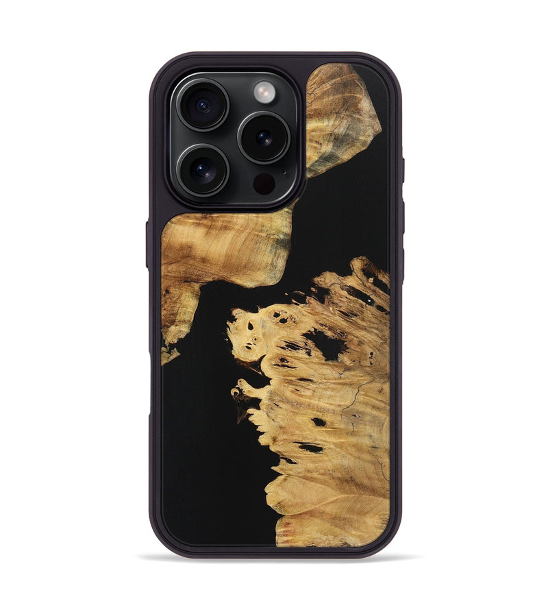 iPhone 16 Pro Wood+Resin Phone Case - Annie (Pure Black, 723172)