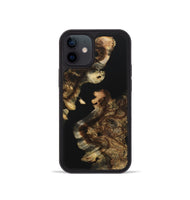 iPhone 12 mini Wood+Resin Phone Case - Fannie (Pure Black, 723173)