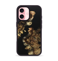 iPhone 16 Wood+Resin Phone Case - Fannie (Pure Black, 723173)