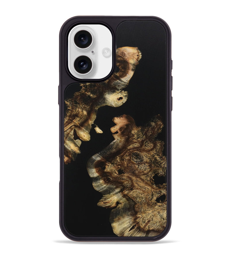 iPhone 16 Plus Wood+Resin Phone Case - Fannie (Pure Black, 723173)