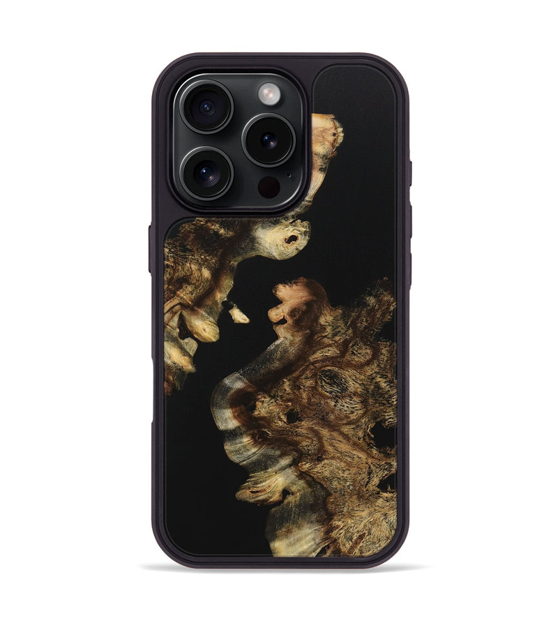 iPhone 16 Pro Wood+Resin Phone Case - Fannie (Pure Black, 723173)