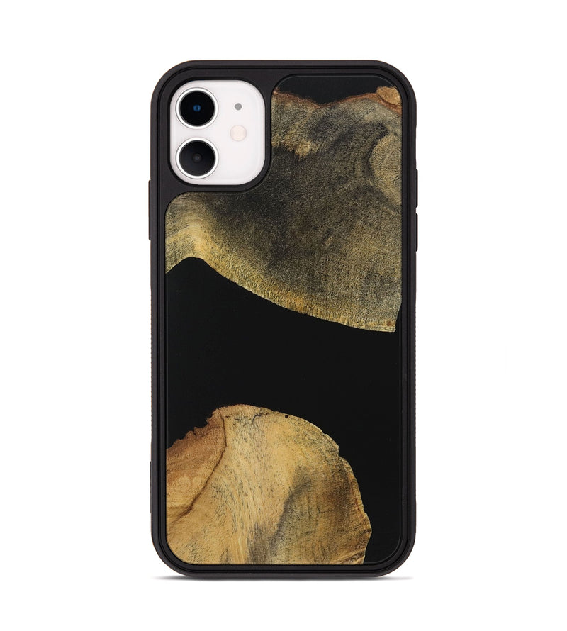 iPhone 11 Wood+Resin Phone Case - Alan (Pure Black, 723174)