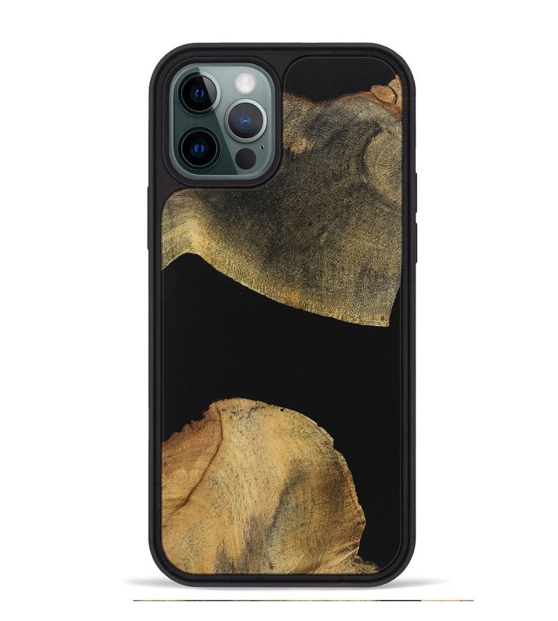 iPhone 12 Pro Max Wood+Resin Phone Case - Alan (Pure Black, 723174)