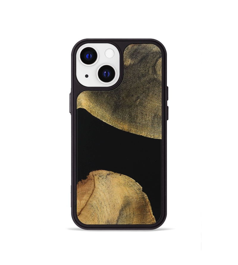 iPhone 13 mini Wood+Resin Phone Case - Alan (Pure Black, 723174)