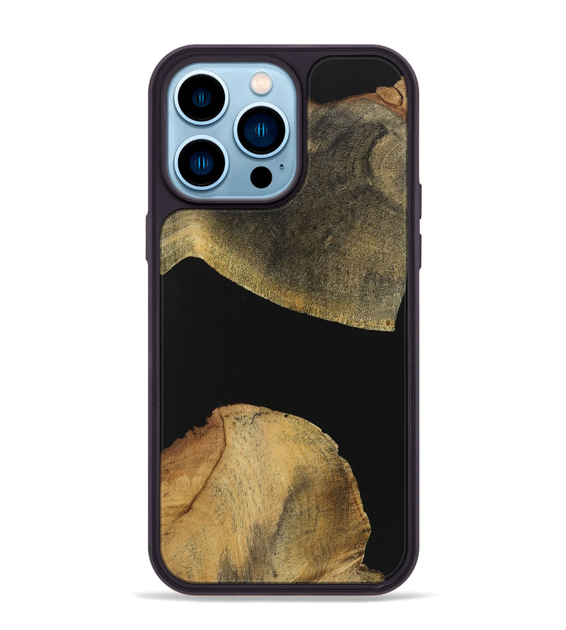 iPhone 14 Pro Max Wood+Resin Phone Case - Alan (Pure Black, 723174)