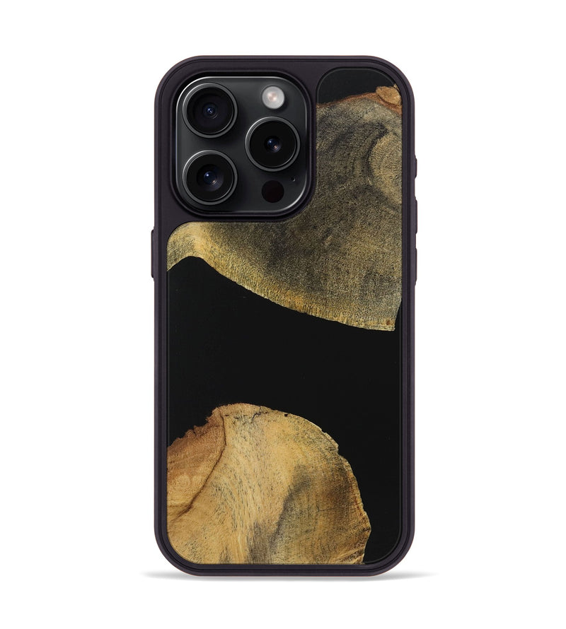 iPhone 15 Pro Wood+Resin Phone Case - Alan (Pure Black, 723174)