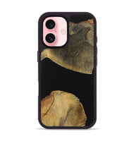 iPhone 16 Wood+Resin Phone Case - Alan (Pure Black, 723174)