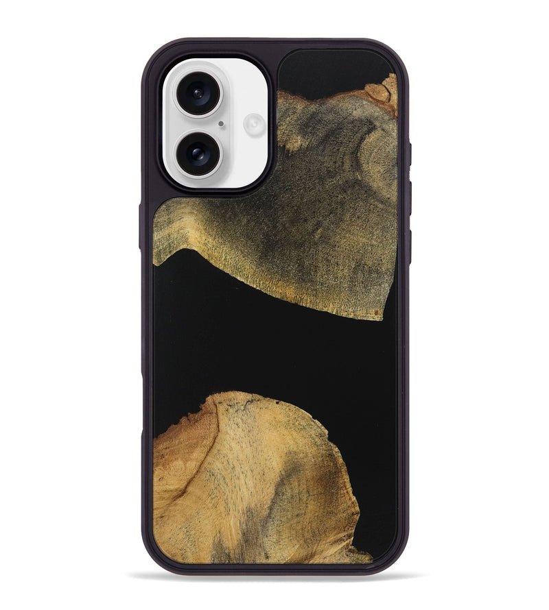 iPhone 16 Plus Wood+Resin Phone Case - Alan (Pure Black, 723174)