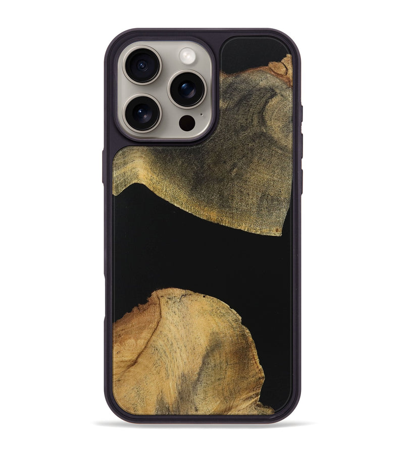 iPhone 16 Pro Max Wood+Resin Phone Case - Alan (Pure Black, 723174)