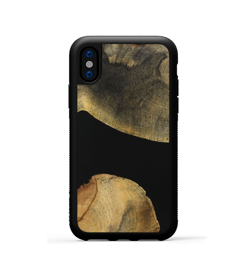 iPhone Xs Wood+Resin Phone Case - Alan (Pure Black, 723174)