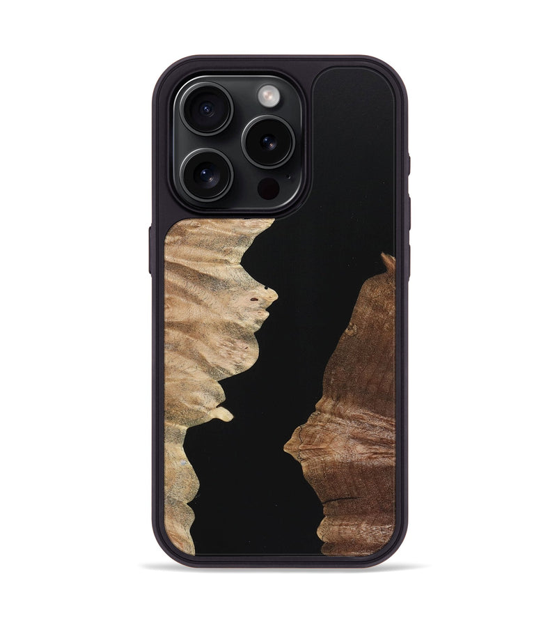 iPhone 15 Pro Wood+Resin Phone Case - Robin (Pure Black, 723175)