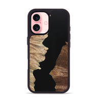 iPhone 16 Wood+Resin Phone Case - Robin (Pure Black, 723175)