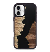 iPhone 16 Plus Wood+Resin Phone Case - Robin (Pure Black, 723175)