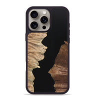 iPhone 16 Pro Max Wood+Resin Phone Case - Robin (Pure Black, 723175)