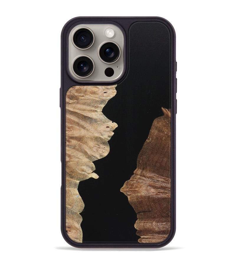 iPhone 16 Pro Max Wood+Resin Phone Case - Robin (Pure Black, 723175)