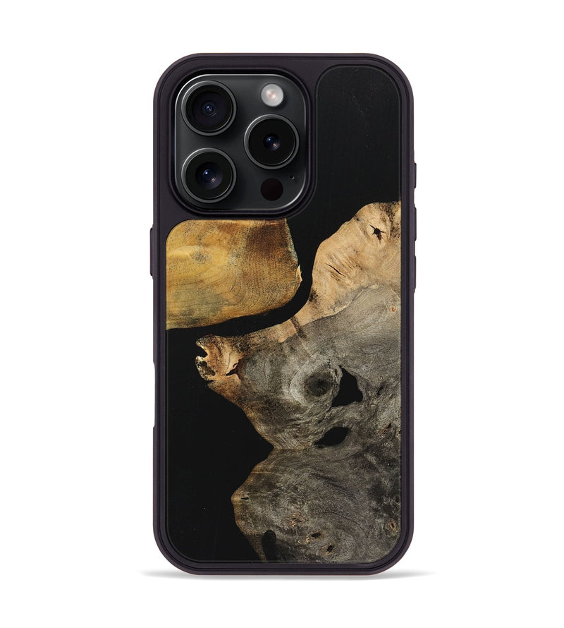 iPhone 16 Pro Wood+Resin Phone Case - Lincoln (Pure Black, 723176)