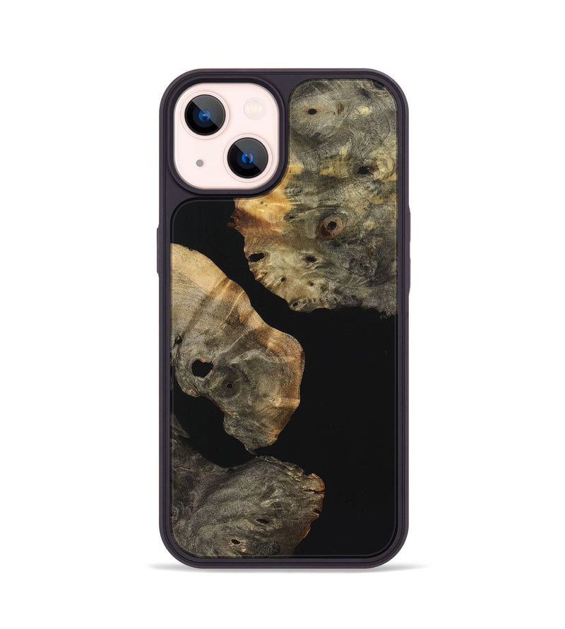 iPhone 14 Wood+Resin Phone Case - Cory (Pure Black, 723177)