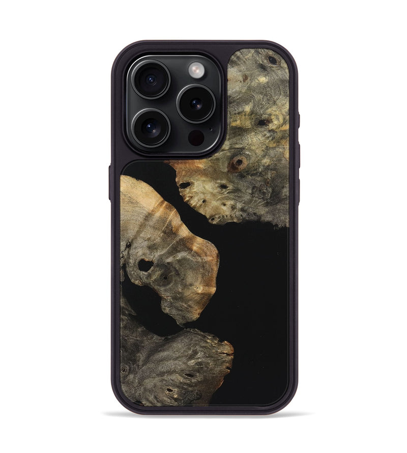 iPhone 15 Pro Wood+Resin Phone Case - Cory (Pure Black, 723177)