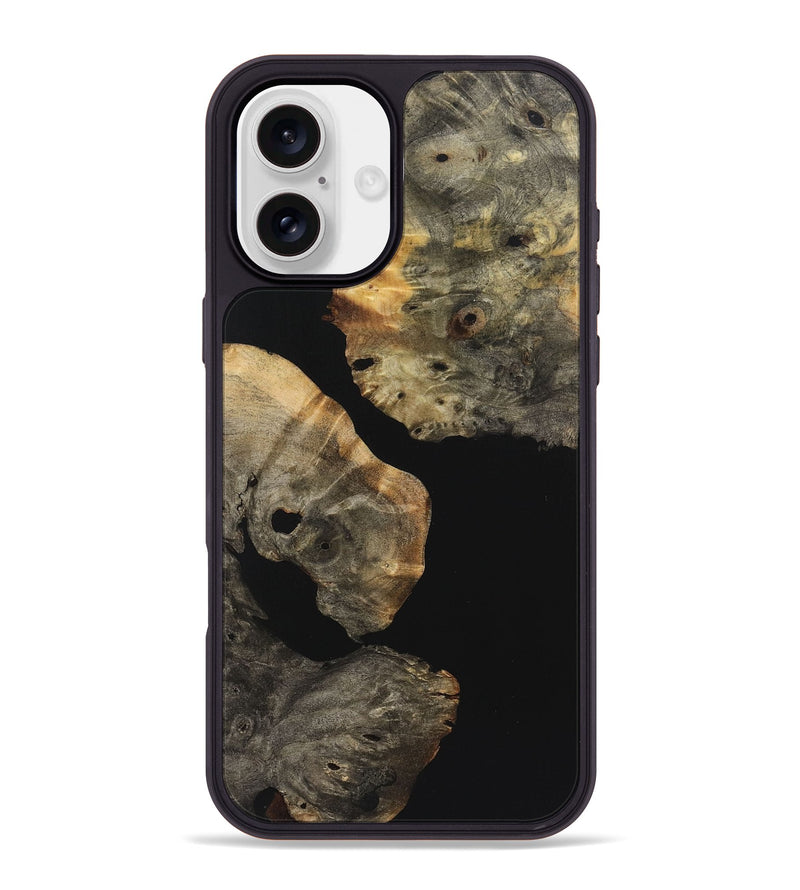 iPhone 16 Plus Wood+Resin Phone Case - Cory (Pure Black, 723177)