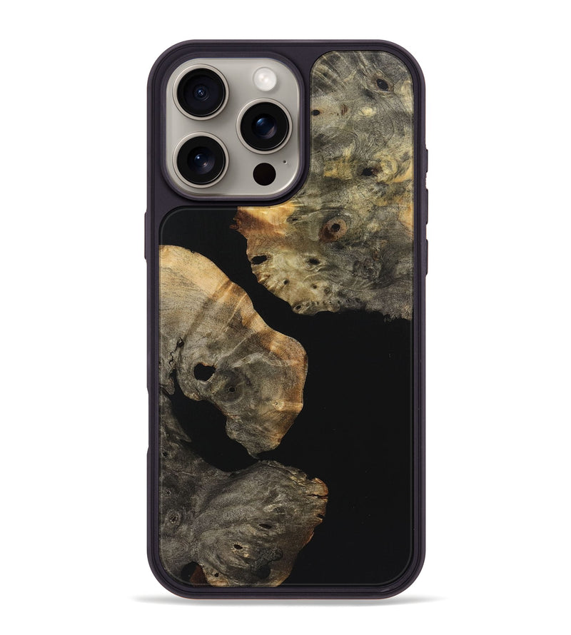 iPhone 16 Pro Max Wood+Resin Phone Case - Cory (Pure Black, 723177)