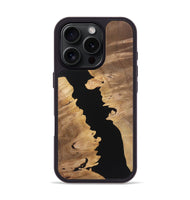 iPhone 16 Pro Wood+Resin Phone Case - Doreen (Pure Black, 723178)