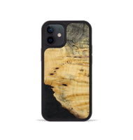 iPhone 12 mini Wood+Resin Phone Case - Rosalie (Pure Black, 723179)