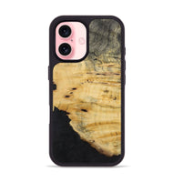 iPhone 16 Wood+Resin Phone Case - Rosalie (Pure Black, 723179)