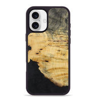 iPhone 16 Plus Wood+Resin Phone Case - Rosalie (Pure Black, 723179)